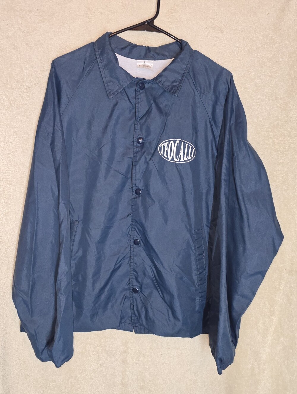 Auburn Sportswear  Windbreaker Jacket Blue Size L Snap Button Teocalli